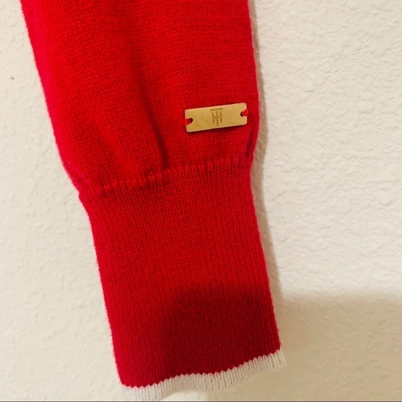 Tommy Hilfiger Cotton button Down Cardigan Red Med Stars size XS holidays - Picture 6 of 8